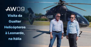 Diretor da Gualter Helicópteros ao lado do helicóptero AW09 em Vergiate, na Itália